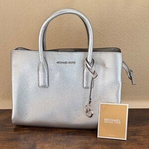 Michael Kors Ruthie Satchel Handbag in Silver